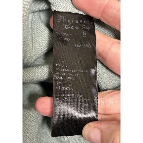 D.Exterior Women's Wool Blend Open Knit Mint Green Long Sleeve Sweater - Size S - Picture 6 of 6